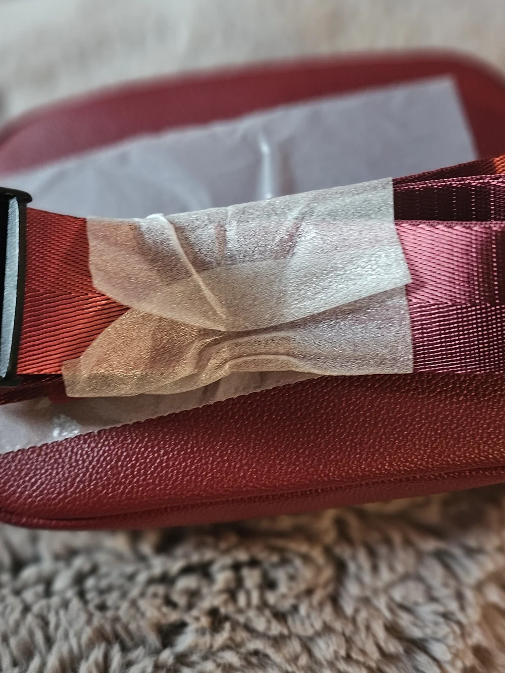 Modern Picnic Red Pebbled Vegan Leather Fanny Pack